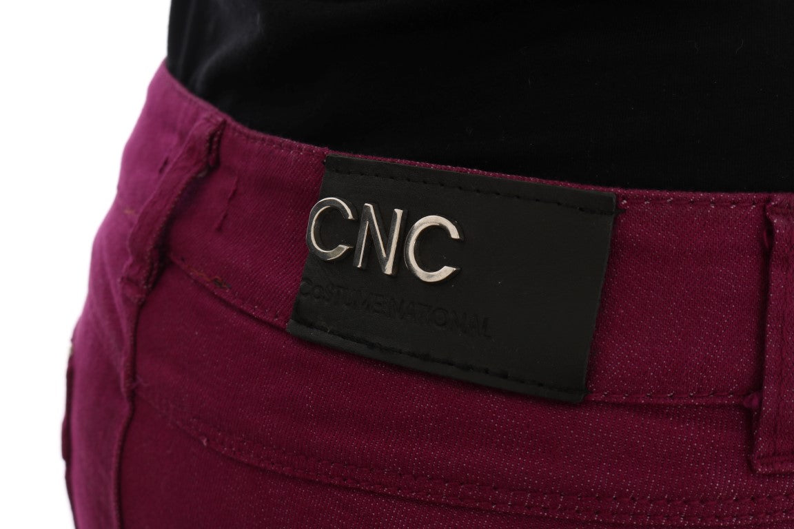 Costume National Purple Cotton Stretch Slim Denim Women's Jeans