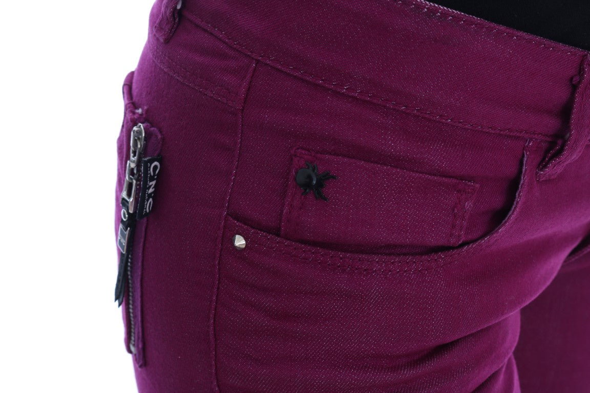 Costume National Purple Cotton Stretch Slim Denim Women's Jeans
