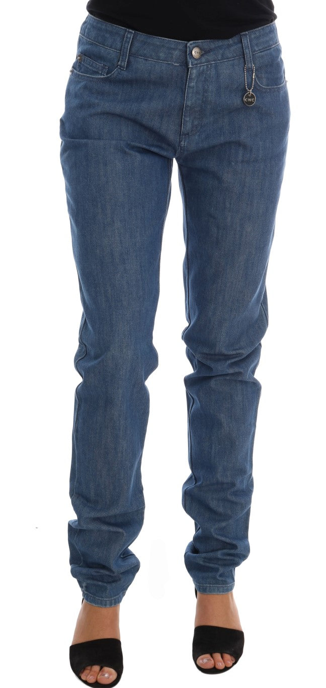 Costume National Blue Wash Cotton Boyfriend Fit Women's Jeans