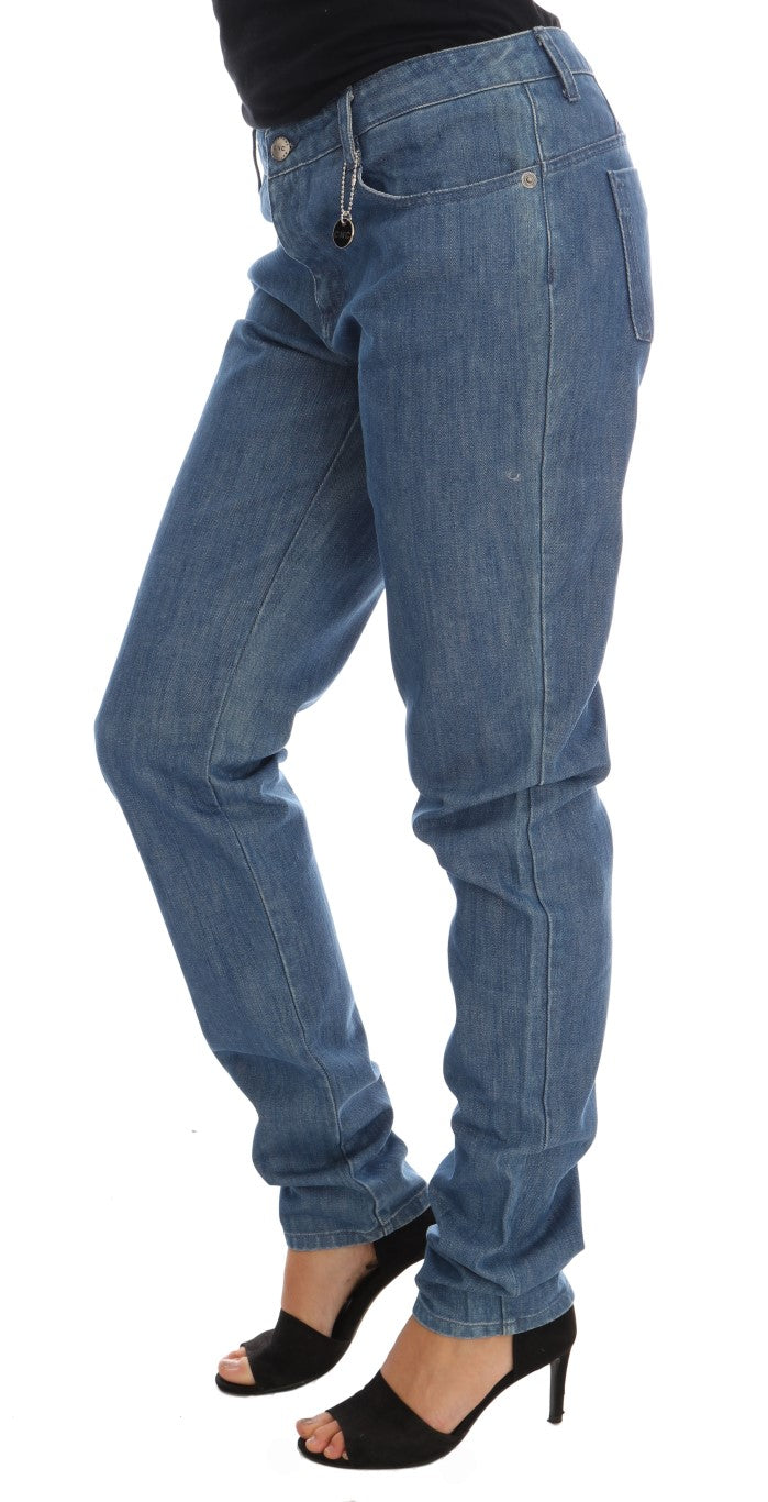 Costume National Blue Wash Cotton Boyfriend Fit Women's Jeans