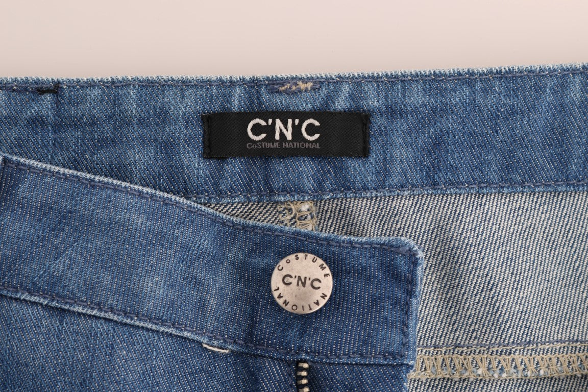 Costume National Blue Wash Cotton Boyfriend Fit Women's Jeans