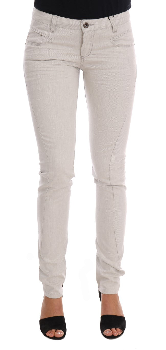 Costume National White Cotton Stretch Slim Women's Jeans