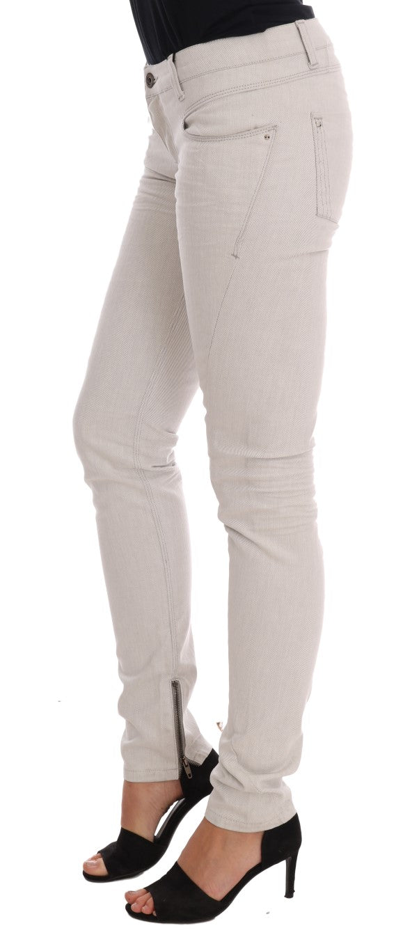 Costume National White Cotton Stretch Slim Women's Jeans