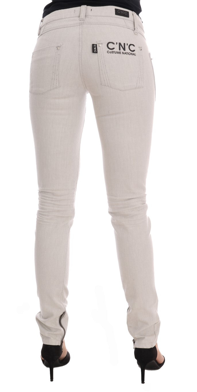 Costume National White Cotton Stretch Slim Women's Jeans
