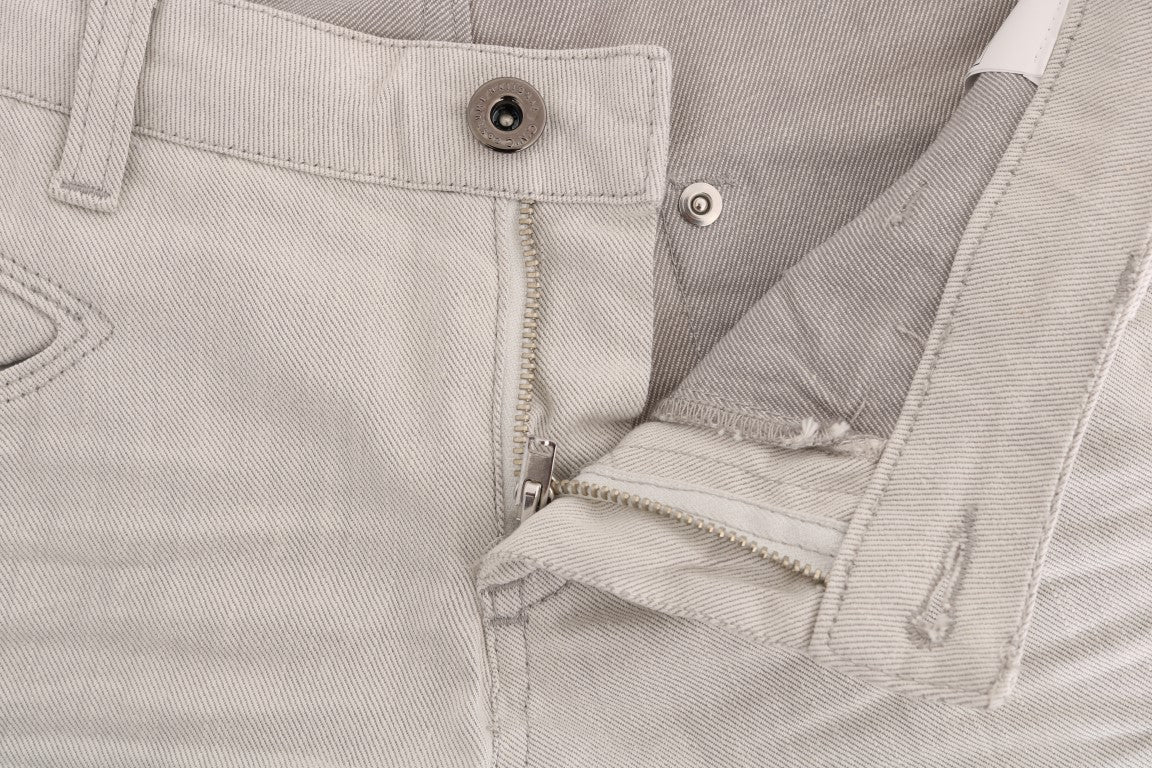 Costume National White Cotton Stretch Slim Women's Jeans