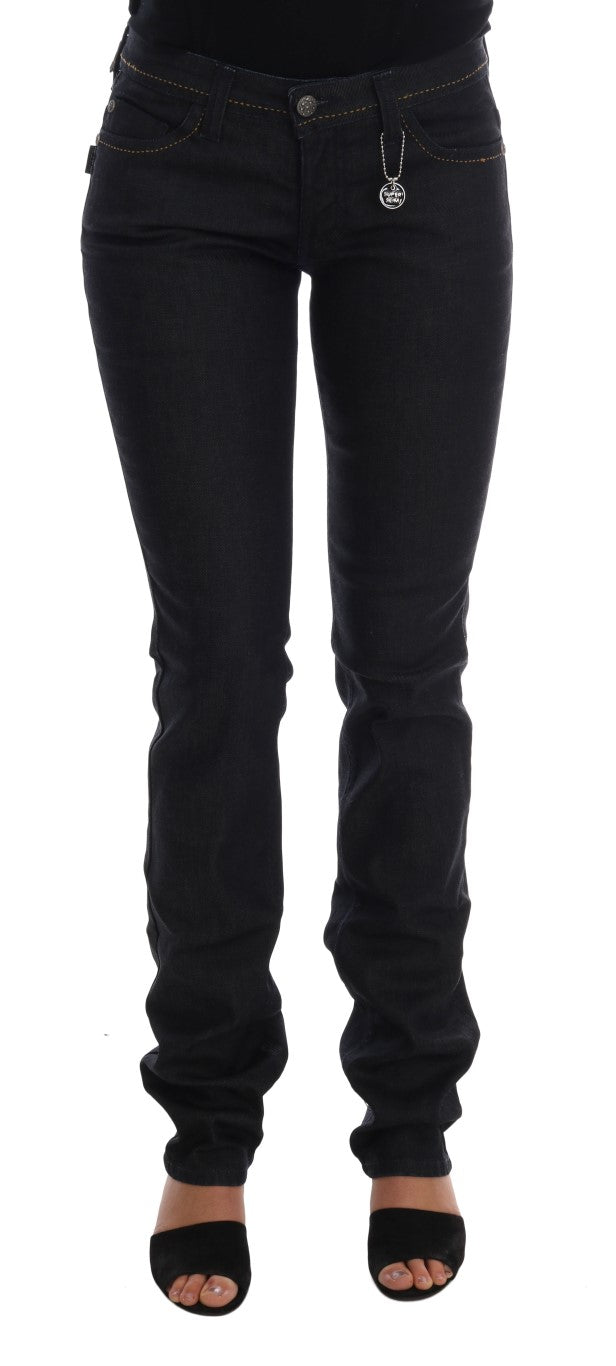 Costume National Blue Cotton Stretch Slim Fit Women's Jeans