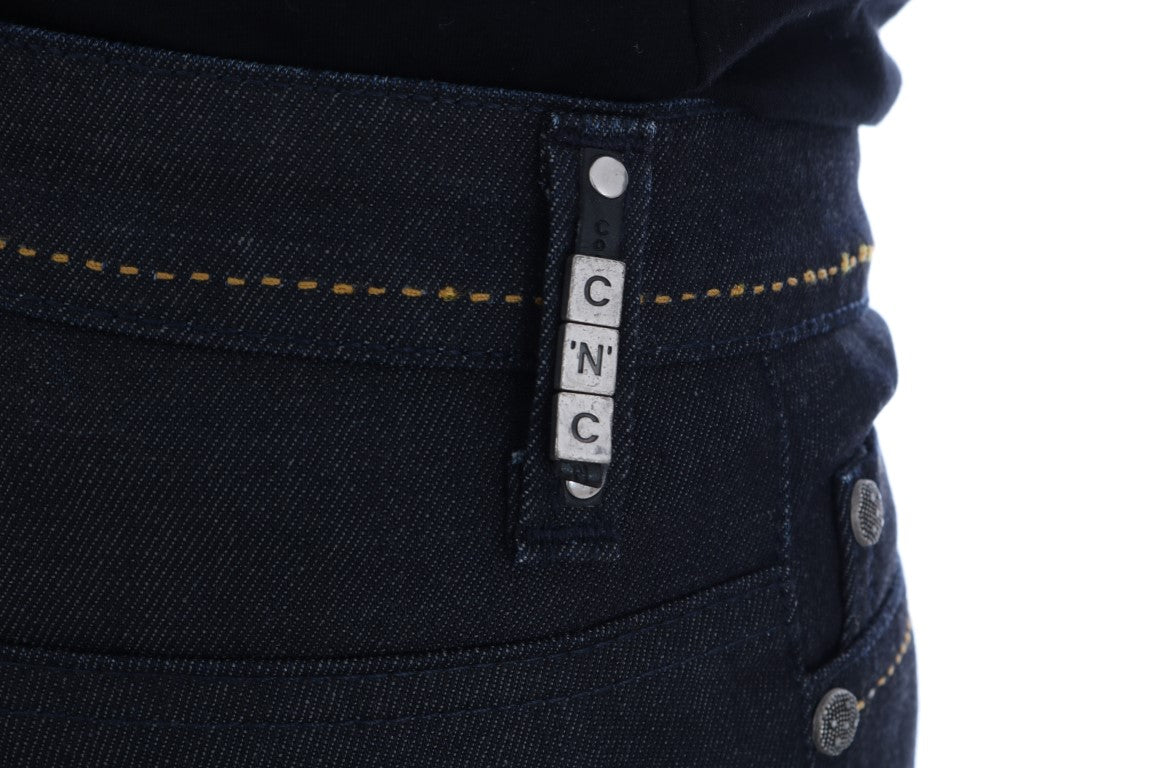Costume National Blue Cotton Stretch Slim Fit Women's Jeans