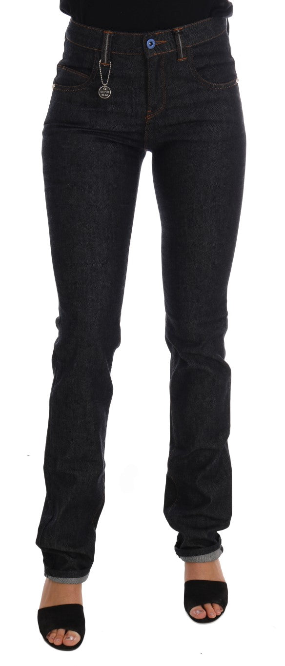 Costume National Blue Cotton Stretch Slim Fit Women's Jeans