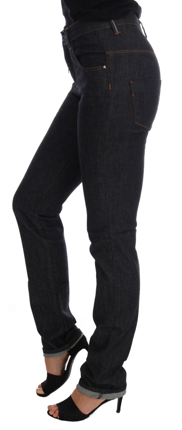 Costume National Blue Cotton Stretch Slim Fit Women's Jeans