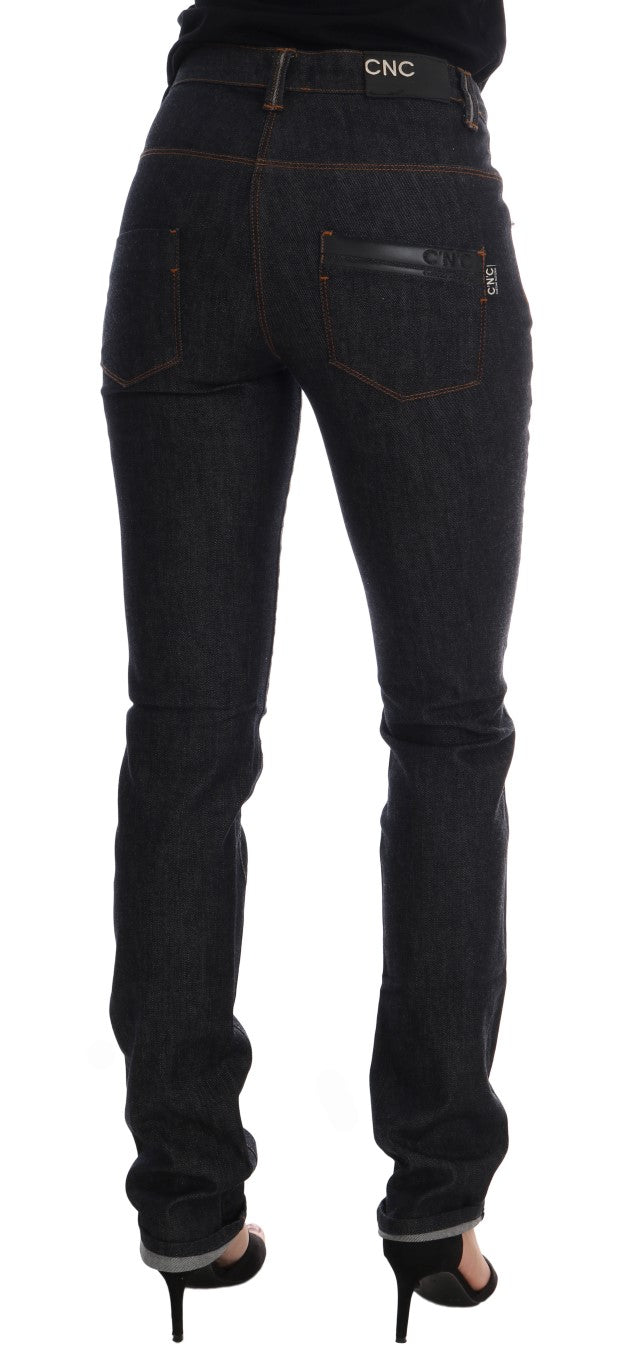 Costume National Blue Cotton Stretch Slim Fit Women's Jeans