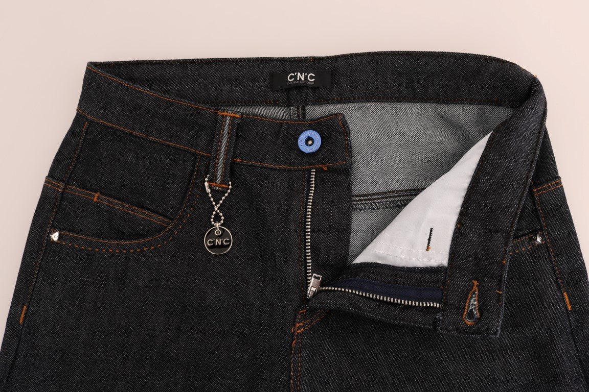 Costume National Blue Cotton Stretch Slim Fit Women's Jeans