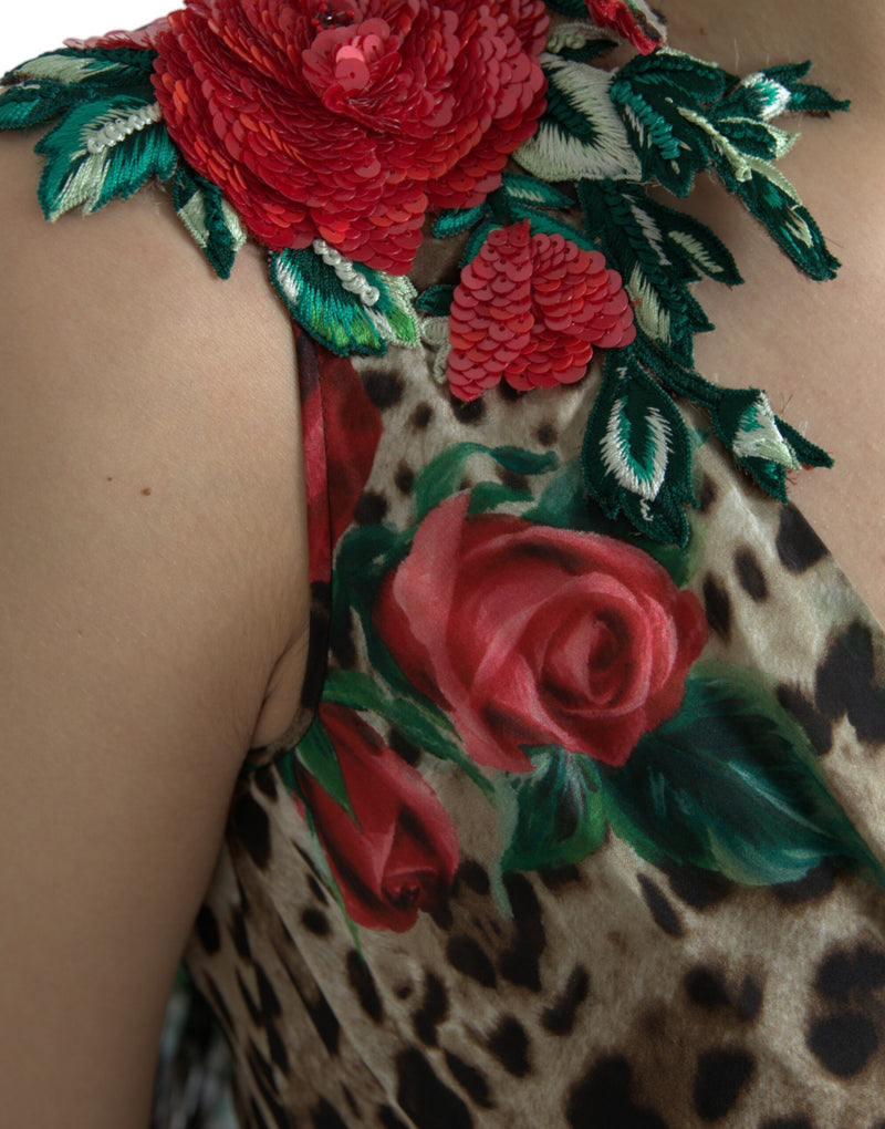 Dolce & Gabbana Multicolor Silk Maxi Evening Women's Dress