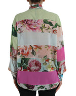 Dolce & Gabbana Elegant Multicolor Silk Blend Long Sleeve Women's Top
