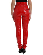 Dolce & Gabbana Chic Red High Waist Skinny Women's Pants