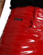 Dolce & Gabbana Chic Red High Waist Skinny Women's Pants