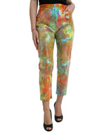 Dolce & Gabbana Multicolor High Waist Cropped Women's Pants