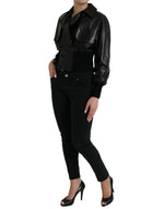 Dolce & Gabbana Elegant Black Leather Blouson Women's Jacket