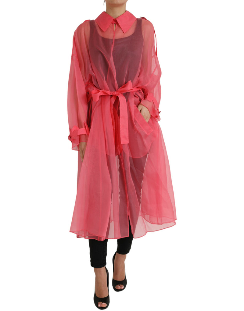 Dolce & Gabbana Elegant Pink Silk Long Women's Jacket