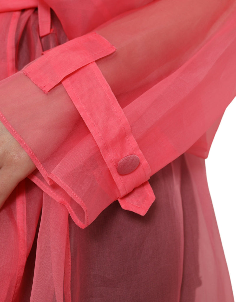 Dolce & Gabbana Elegant Pink Silk Long Women's Jacket