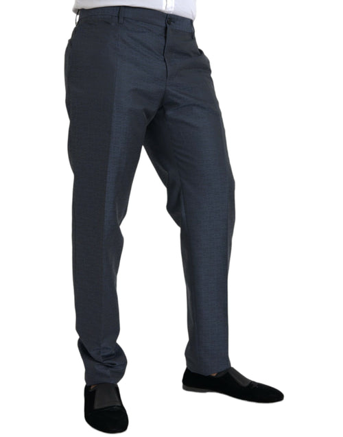 Dolce & Gabbana Blue Wool Men Skinny Dress Men's Pants