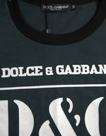Dolce & Gabbana Blue Logo Print Crewneck Short Sleeve Men's T-shirt