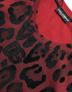 Dolce & Gabbana Red Leopard Print Sleeveless Tank Men's T-shirt