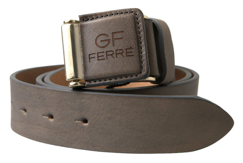 GF Ferre Elegant Leather Fashion Belt with Engraved Women's Buckle