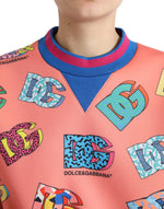 Dolce & Gabbana Salmon Pink Logo Sweater - Crew Neck Women's Elegance
