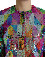 Dolce & Gabbana Multicolor Sequined Long Women's Jacket