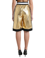 Dolce & Gabbana Elevated Elegance: High Waist Golden Women's Shorts