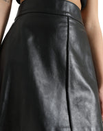 Dolce & Gabbana Elegant High-Waist Leather Mini Women's Skirt