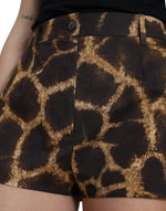 Dolce & Gabbana High Waist Giraffe Print Women's Shorts