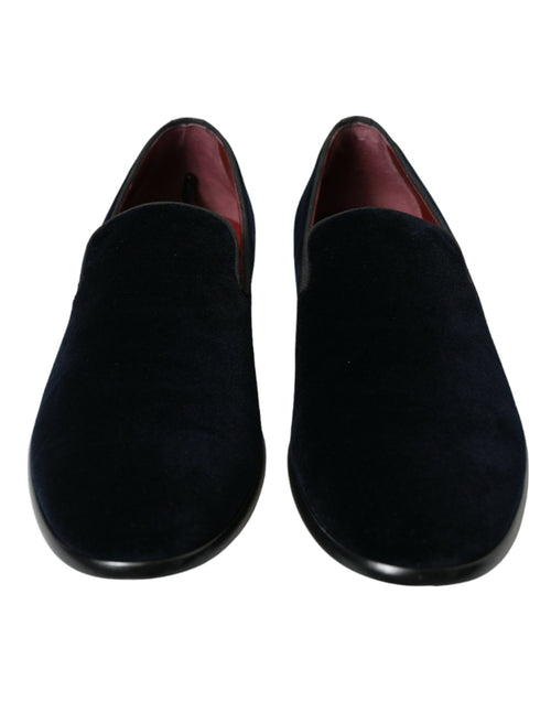 Dolce & Gabbana Elegant Black Velvet Loafers for Men's Men