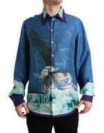 Dolce & Gabbana Elegant Ocean Print Silk Men's Shirt