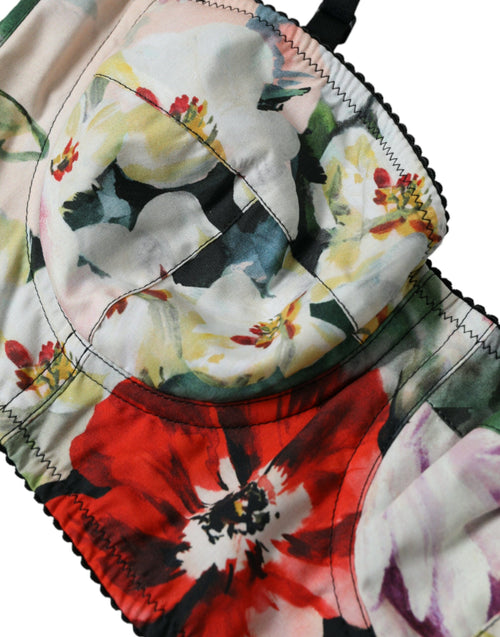 Dolce & Gabbana Multicolor Floral Bustier Crop Women's Top