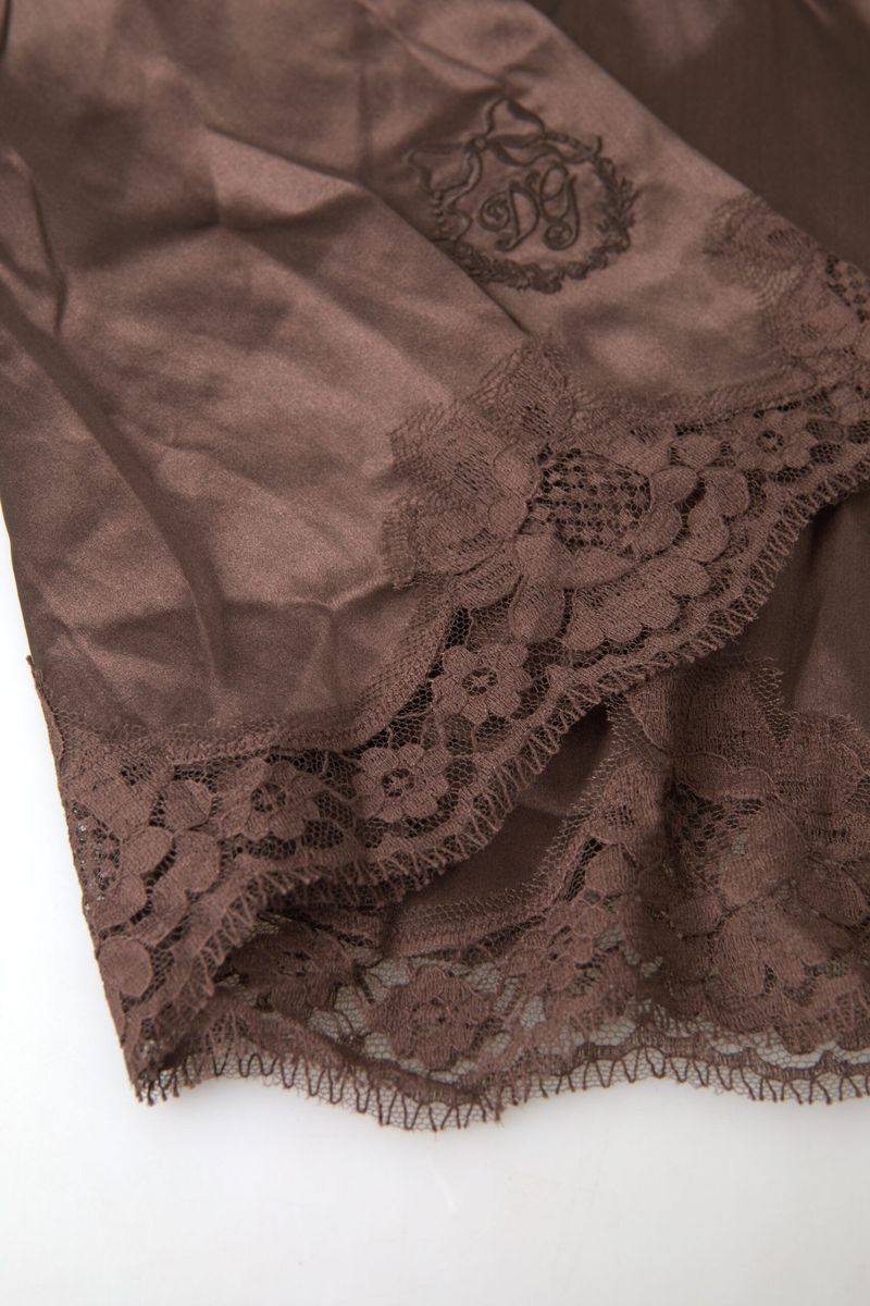 Dolce & Gabbana Silk Blend Camisole Top in Women's Brown
