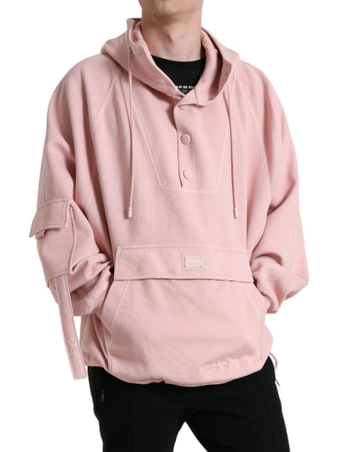 Dolce & Gabbana Elegant Pink Pullover Sweater with Men's Hood