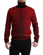 Dolce & Gabbana Elegant Leopard Turtleneck Men's Sweater