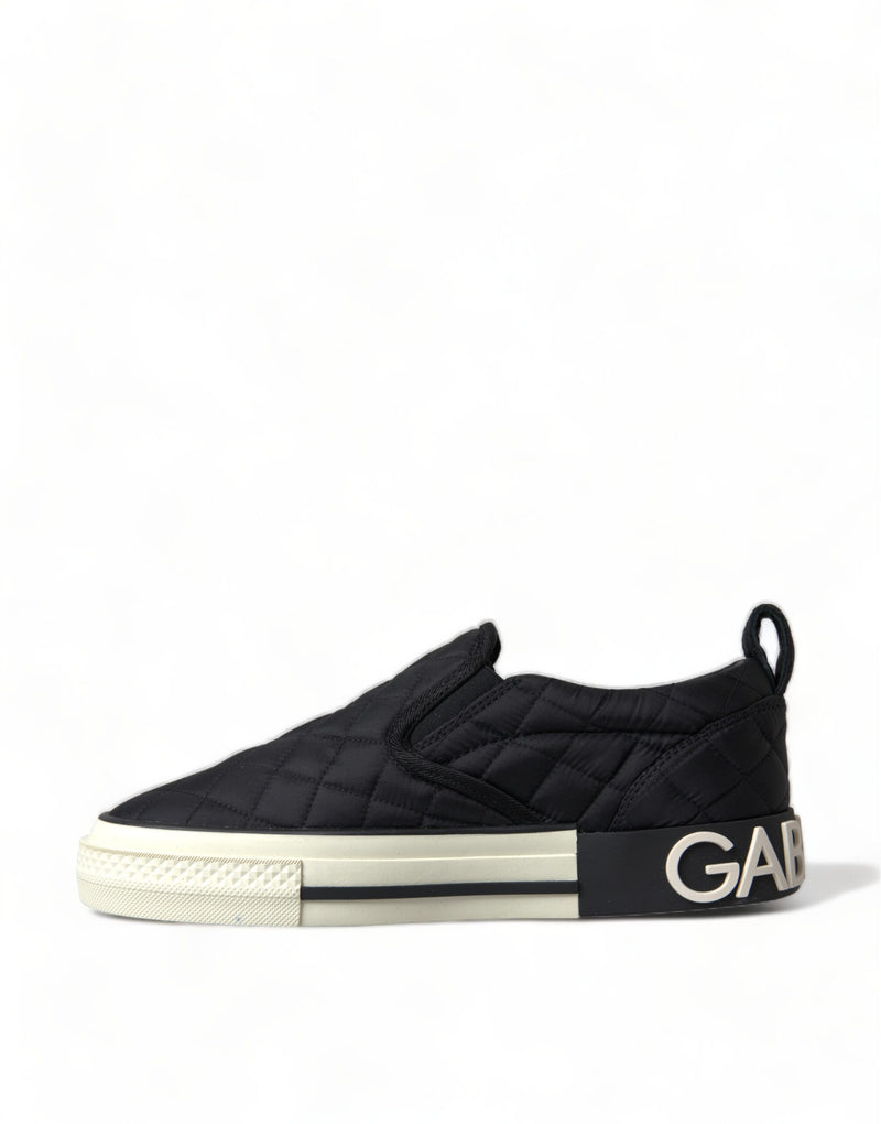 Dolce & Gabbana Elegant Quilted Black Canvas Women's Sneakers