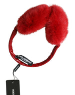 Dolce & Gabbana Red Mink Fur Elegance Ear Women's Muffs