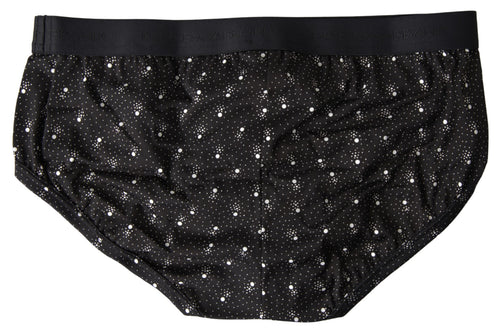 Dolce & Gabbana Elegant Black Dotted Brief with Comfort Men's Fit