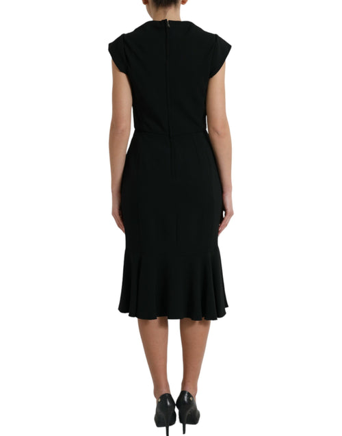 Dolce & Gabbana Elegant Black Stretch Cady Midi Women's Dress