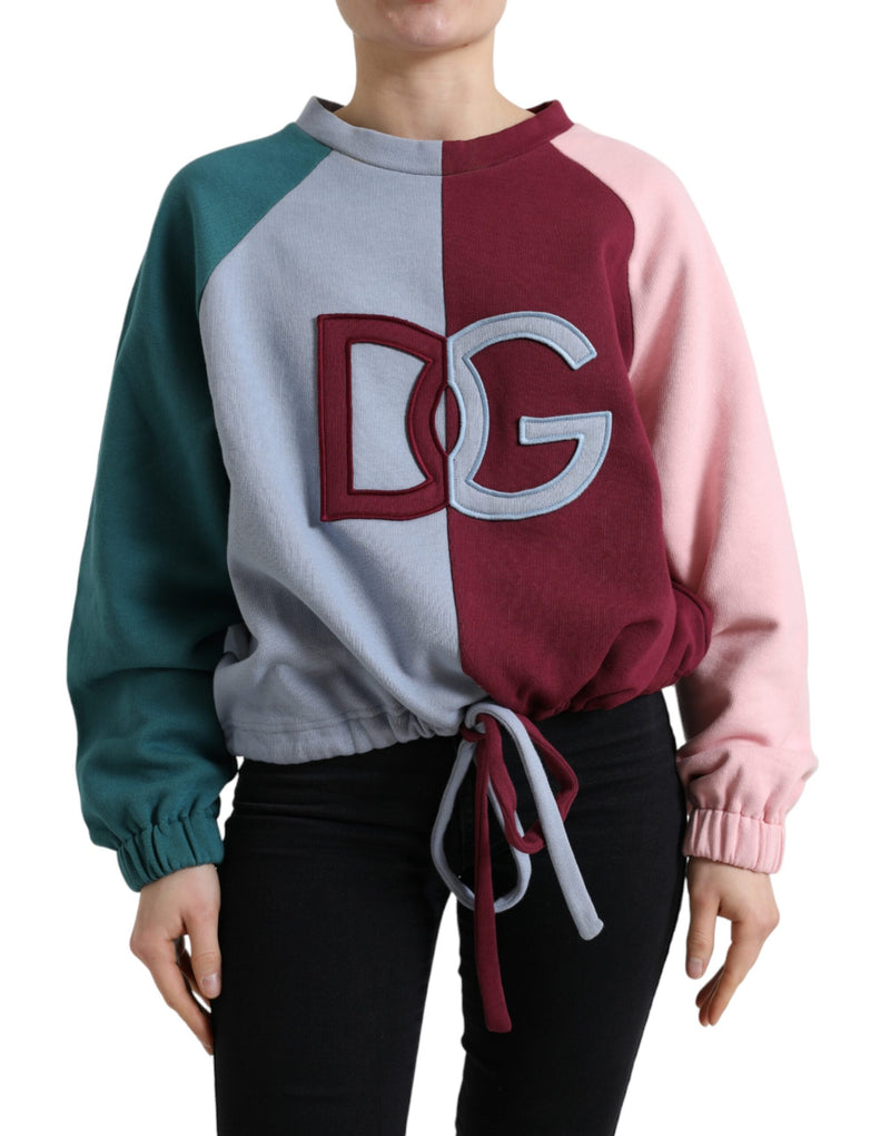 Dolce & Gabbana Elegant Multicolor Crew Neck Cotton Women's Sweater