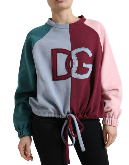 Dolce & Gabbana Elegant Multicolor Crew Neck Cotton Women's Sweater