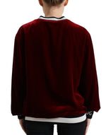 Dolce & Gabbana Elegant Bordeaux Silk-Blend Women's Sweater