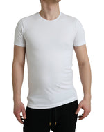 Dolce & Gabbana White Cotton Round Neck Crewneck Underwear Men's T-shirt