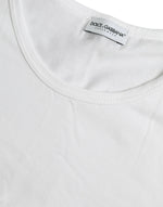 Dolce & Gabbana White Cotton Round Neck Crewneck Underwear Men's T-shirt
