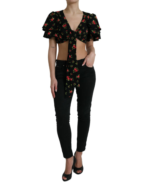 Dolce & Gabbana Floral Print Cropped Top Luxe Women's Fashion