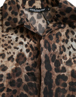 Dolce & Gabbana Brown Leopard Button Down Casual Men's Shirt