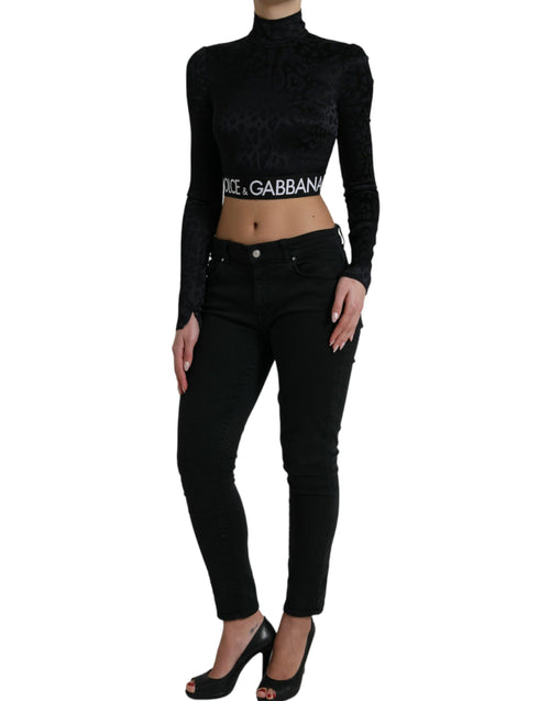 Dolce & Gabbana Elegant Black Cropped Top with Zip Women's Closure